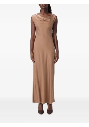 Hanita cowl-neck sleeveless maxi dress - Neutrals