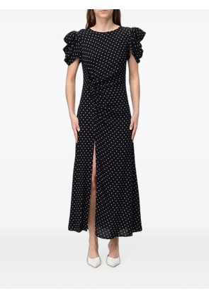 MAR DE MARGARITAS polka-dot ruched maxi dress - Black