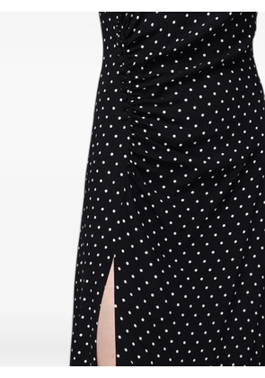 MAR DE MARGARITAS polka-dot ruched maxi dress - Black