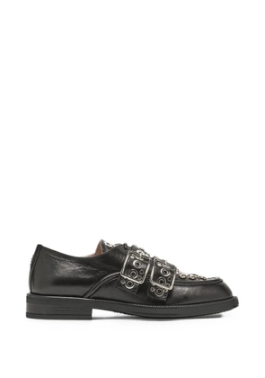Nº21 eyelet-embellished buckled Derby shoes - Black