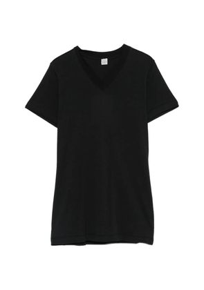 TOTEME ribbed V-neck cotton T-shirt - Black