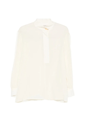 Liviana Conti mock-neck long-sleeve blouse - Neutrals