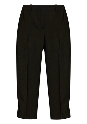 Kenzo logo-appliqué wool cropped trousers - Black
