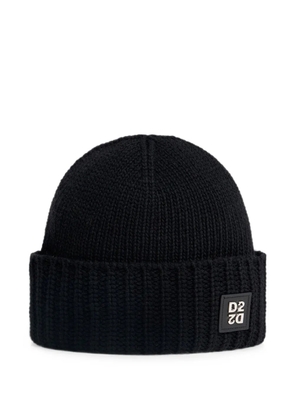 DSQUARED2 D2 Upside Down knit beanie - Black