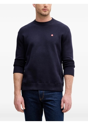 Benetton logo-patch crew-neck sweater - Blue