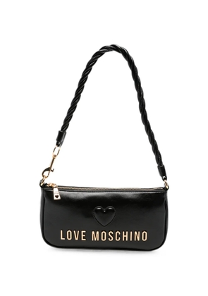 Love Moschino heart-patch logo-plaque shoulder bag - Black