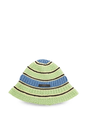 Stella McCartney Pre-Owned striped crochet bucket hat - Green