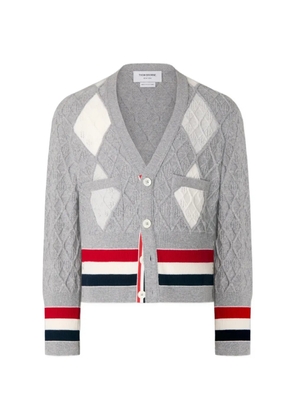 Thom Browne argyle intarsia cardigan - Grey