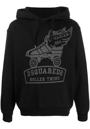 DSQUARED2 logo print hoodie - Black