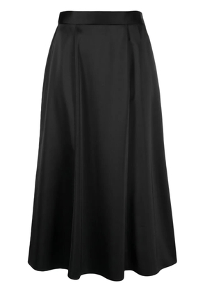 Roberto Collina A-line satin midi skirt - Black