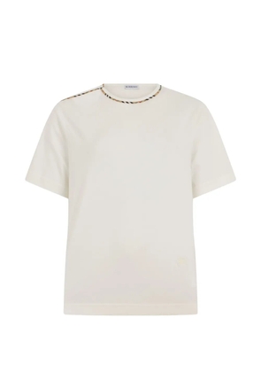 Burberry Check-trim T-shirt - White