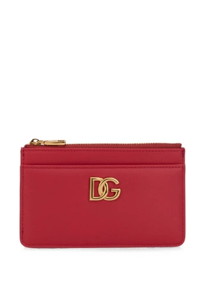 Dolce & Gabbana logo-plaque card holder - Red