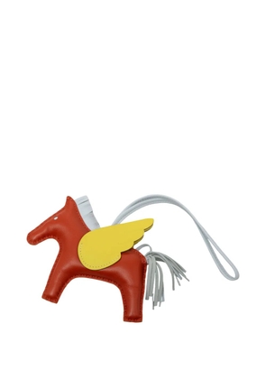 Hermès Pre-Owned 2022 Milo Lambskin and Swift Grigri Rodeo Pegase Bag Charm PM key chain - Orange