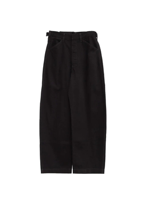 LEMAIRE contrast-stitch straight-leg trousers - Black