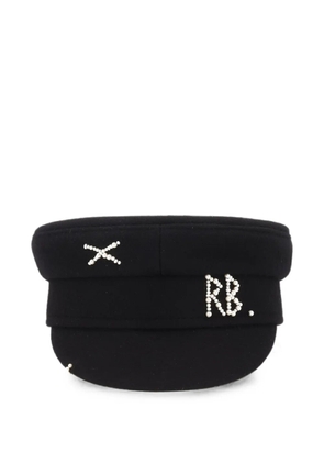 Ruslan Baginskiy pearl-embellished baker boy cap - Black