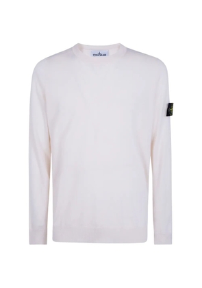 Stone Island logo-patch crew-neck top - White