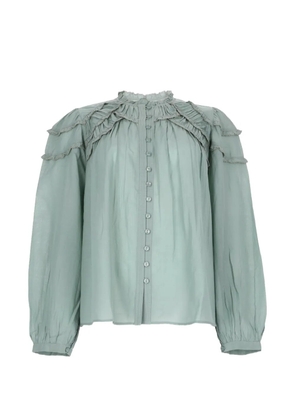 MARANT ÉTOILE ruffled-detailing long-sleeved blouse - Green