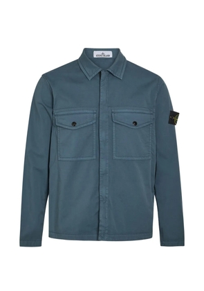 Stone Island logo-patch chest-pocket shirt - Blue