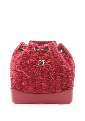 CHANEL Pre-Owned 2016-2017 Gabrielle tweed backpack - Red