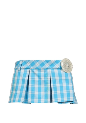 Sandy Liang Satsuma check pleated skort - Blue