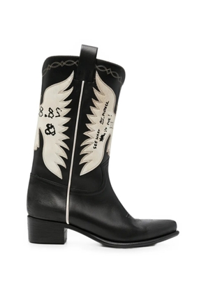 Enfants Riches Déprimés Detox In Alabama patchwork cowboy boots - Black