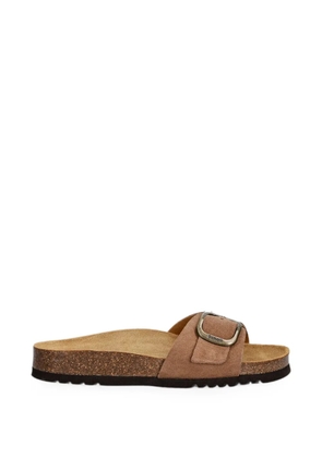 Scholl Kathleen buckle-fastening suede slides - Neutrals