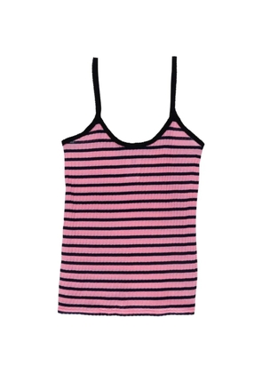La Fetiche Jade striped ribbed-knit cami top - Pink