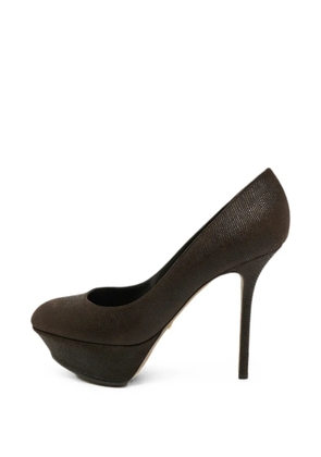 Sergio Rossi leather platform pumps - Brown