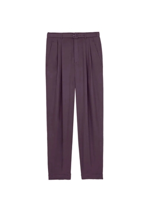 Saint Laurent pleated-front tailored trousers - Purple