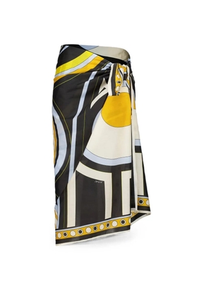 La DoubleJ geometric-print cotton pareo - Black
