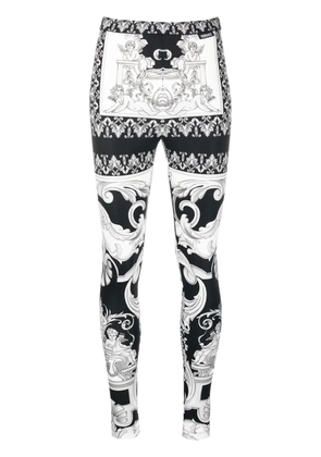 Versace Silver Baroque-print leggings - Black