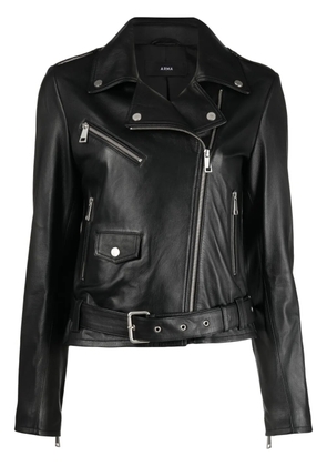 Arma zip-up leather biker jacket - Black