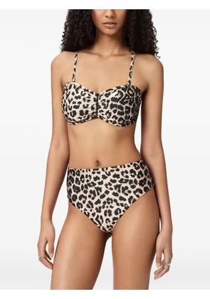 AllSaints Court leopard-print bikini top - Neutrals