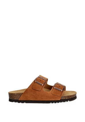 Scholl double buckle-strap slides - Orange