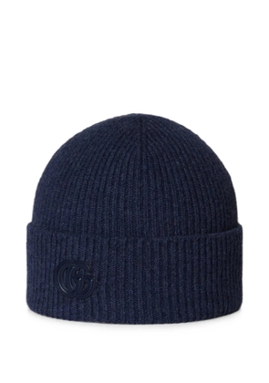 Gucci Double G ribbed-knit beanie hat - Blue