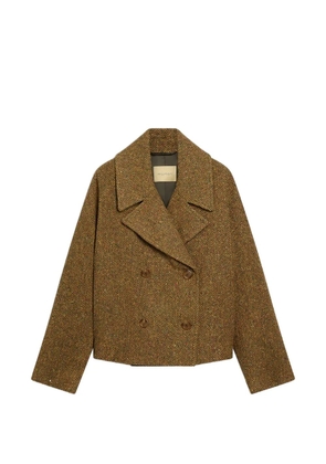 MOMONÌ Ketil herringbone double-breasted coat - Yellow