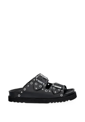 Scholl Beatriz Ring eyelet-embellished studded slides - Black