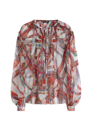 Dolce & Gabbana Carretto-print chiffon top - White