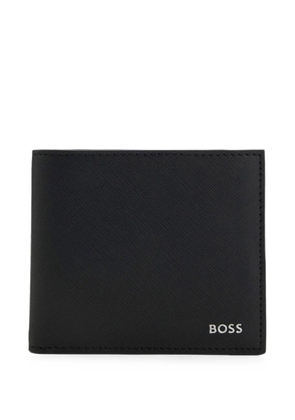 BOSS logo-plaque bifold wallet - Black