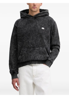 Alpha Industries acid-wash logo-patch hoodie - Black