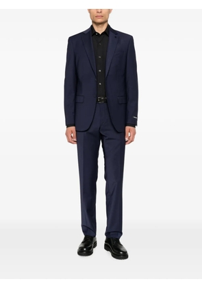 Karl Lagerfeld belt-loop pressed-crease trousers - Blue