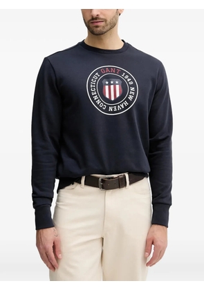 Gant logo-print crew-neck sweatshirt - Blue