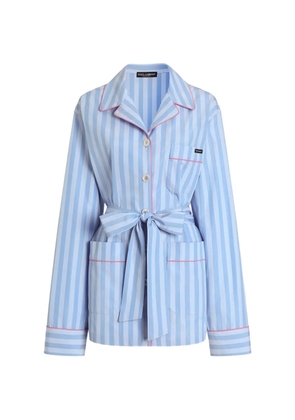 Dolce & Gabbana striped belted jacket - Blue