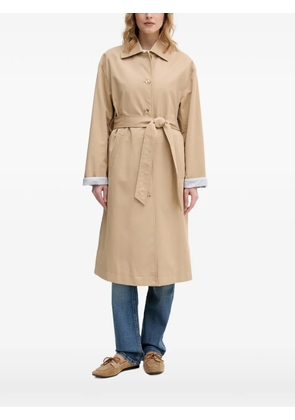 Benetton belted button-down trench coat - Neutrals