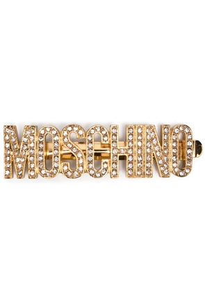 Moschino logo-plaque embellished hair clip - Gold
