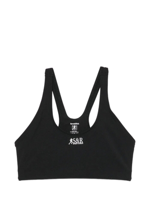 Sporty & Rich logo-print racerback sports bra - Black