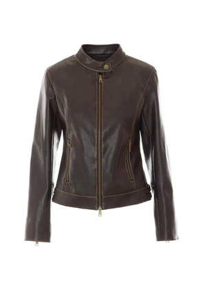 LIU JO buckle-detail zip-fastening jacket - Brown