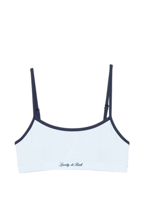 Sporty & Rich logo-print contrast-trim sports bra - Blue