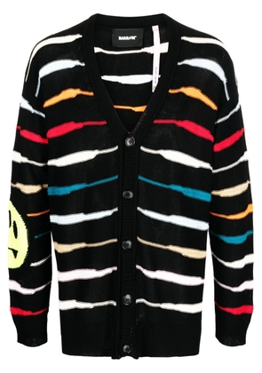 BARROW striped V-neck cardigan - Black