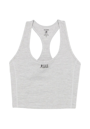 Sporty & Rich logo-print racerback sports bra - Grey
